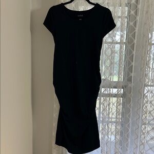 Isabel Maternity Black Short Sleeve Dress